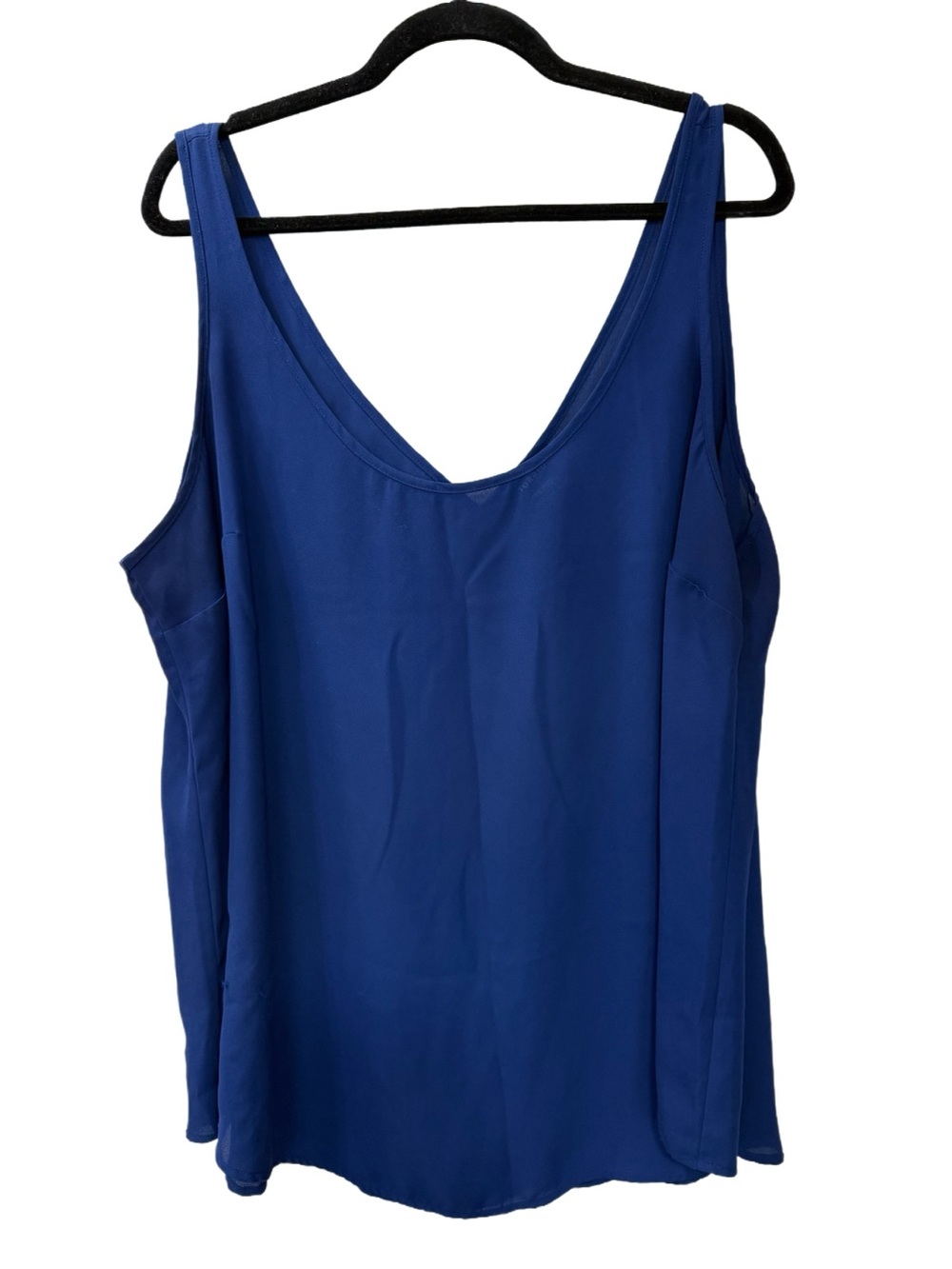 Torrid V-Neck Chiffon Tank, Size 2X (18/20), Blue